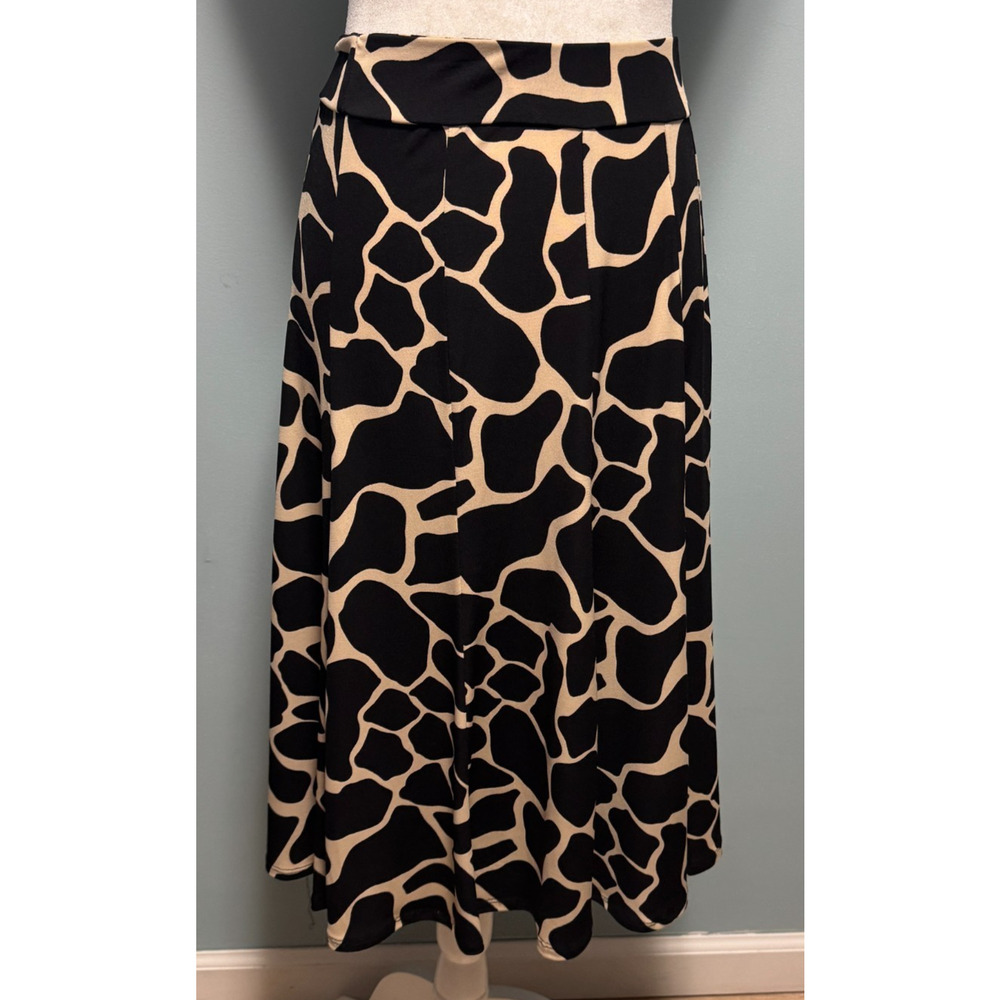 Vintage Lily Women M Skirt Y2K Giraffe Print Swing Flouncy Maximalist Classic